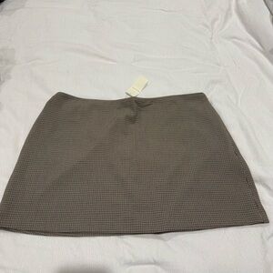 Classic Brown Checkered Skirt